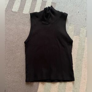 Big Bud Press Sleeveless Black Turtleneck Top Cropped Ribbed XXS